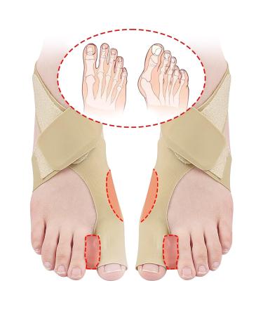 Bunion Correctors for Big Toe Pain Relief | Non-Surgical Hallux Valgus Support for Men & Women - SEBS Cross Strap Separator in Khaki - Buy Online on GoSupps.com