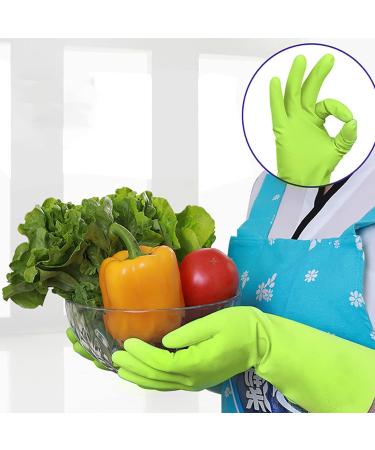 KKRAUS 3 Pairs Non-Slip Rubber Gloves Reusable Cleaning Gloves Dishwashing Gloves Kitchen Washing Up Gloves for Household (Color : Green Size : Medium) Medium Green - Buy Online on GoSupps.com