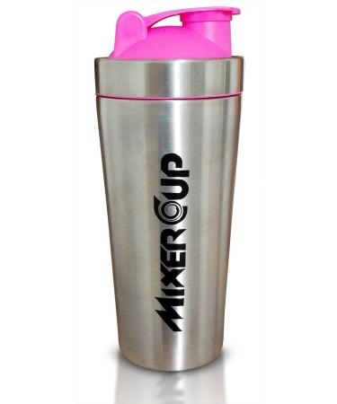 Mixer Cup The Cleanest Protein Bottle - Stainless Steel - Durable - Easy To Clean - Keeps Drinks Colder (Pink)