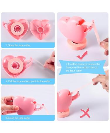 Breathable Eyelash Extension Tape Set with Heart-shaped Dispenser - 6 Rolls, Non-woven Fabric, 0.5 Inch Wide, 10 Yards Long Each - Buy Online on GoSupps.com