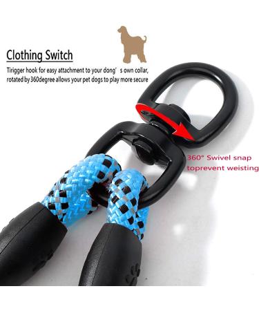 DDSCOLOUR Double Dog Leash Coupler No Tangle 360 Swivel Reflective Double Lead Dual Two Dog Lead Splitter fo Fits Small Medium Large Dogs 30 inch(Diameter:0.8-1.2cm) Blue 0.39"(1.0cm) Blue - Buy Online on GoSupps.com
