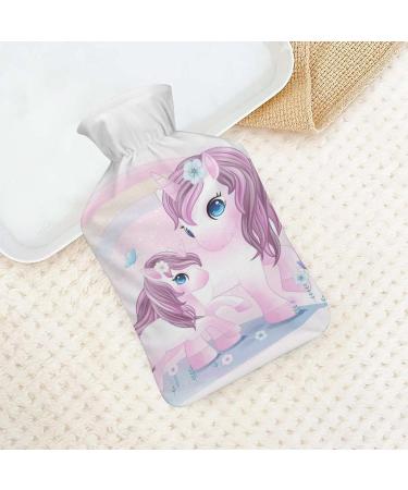 Unicorn Hot Water Bottle with Plush Cover - Cozy Bed Warmer for Kids & Adults | 26.5x15.3cm - Buy Online on GoSupps.com
