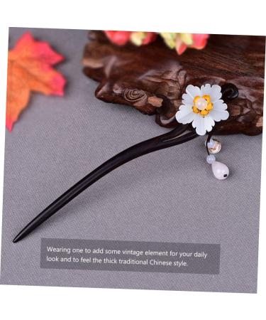 Mikinona 1pc Hairpin Hair Chopsticks Hair Carved Hair Stick Hair Sticks for Buns Hair Clips for Women Hair Bun Fork Hair Sticks for Hair Chinese Tassel White China Miss Wooden - Buy Online on GoSupps.com