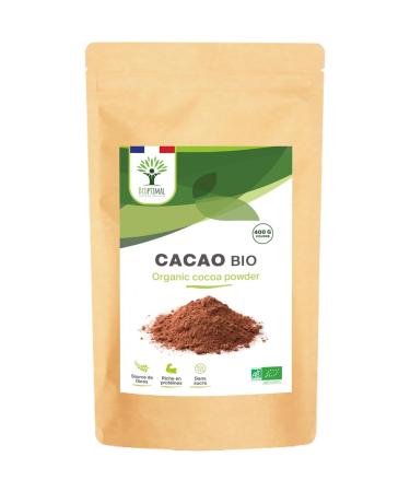 BIOPTIMAL - Cacao Bio en Poudre - Chocolat Chaud P tisserie Dessert - Go t Intense - Sans sucre - Faible en Mati res Grasses - Non Alcalinis - 100% F ve Cacao - Conditionn en France - Ecocert - 300g 300 g (Lot de 1)
