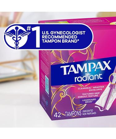 Tampax Radiant Tampons - Super Plus Absorbency Odorless 14 Count | Shop Internationally - Buy Online on GoSupps.com