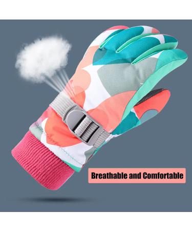 Aurueda Waterproof Children Ski Gloves - Warm Fleece Lined for Kids Aged 6-13 | Perfect for Skiing & Snowboarding - Red - Buy Online on GoSupps.com