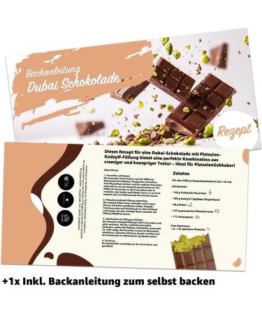 Dubai Chocolate - 100g Pistachio Milk Chocolate & Kanufa/Kadayif according to the original Arabic recipe - Buy Online on GoSupps.com