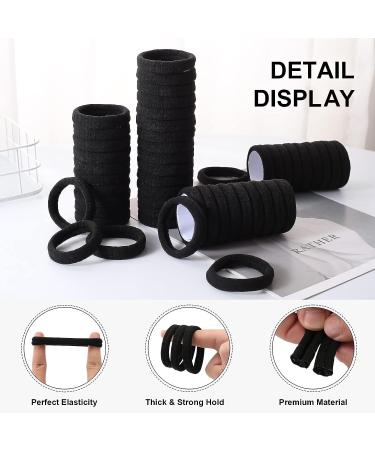 100 PCS Large Elastic Hair Ties for Thick Hair - Non-Slip Ponytail Holders for Women & Men - Stretchy Black Hair Bands for Curly Hair - Buy Online on GoSupps.com