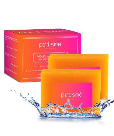 Kojic Acid Soap (2 Bars) for Dark Spot and Pigmentation - Vitamin C Retinol Collagen Turmeric - Infused with Hyaluronic Acid Vitamin E Shea Butter and Olive Oil Orange