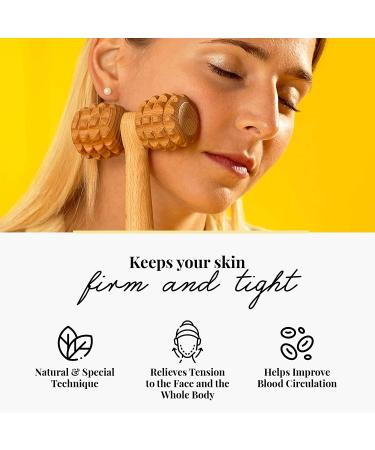 Tuuli T-Shape Wooden Roller Massager for Body and Face - Multi-Functional Facial Massager for Muscle Tension Relief and Skin Health Support - Buy Online on GoSupps.com