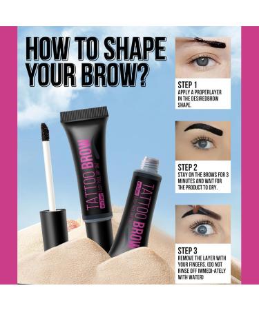 Eyebrow Gel Peel Off Quick-Drying Long-Lasting Tinted Brow Gel - Waterproof Eyebrow Gel Brow Gel for Shapes Styling Eyebrows 03 - Buy Online on GoSupps.com