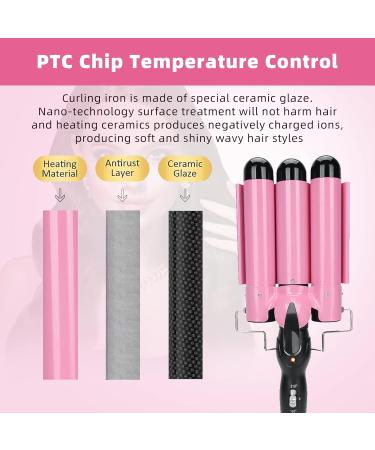 3 Barrel Curling Iron Wand - Hair Curler & Crimper for Short Hair Styling | US 32mm Hair Waver Tool - Buy Online on GoSupps.com