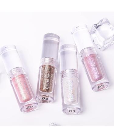 YMH BEAUTE Liquid Glitter Eyeshadow - Pigmented, Long Lasting, Quick Drying | Holographic Pink Gold Shimmer Peal 02 - Buy Online on GoSupps.com