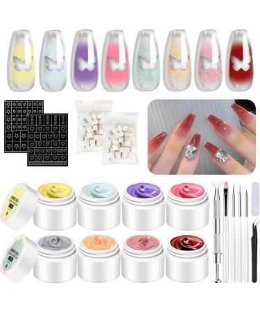  Bkljkf Patting Gel | Gradient Sign Gel - 8 Colors - Nail Design Palette - Creative Kit for Artistic Manicures - Buy Online on GoSupps.com