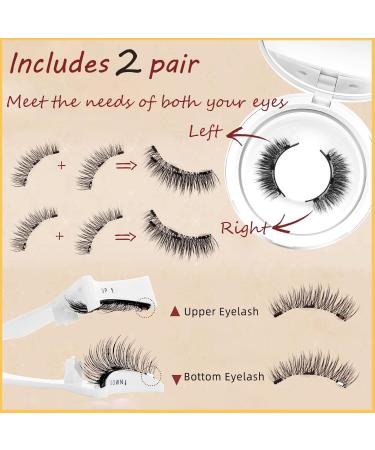 Buy Reusable Magnetic Eyelashes - 2 Pairs with Applicator | No Glue Natural Look Wispy Lashes (B+C) - International Shipping Available - Buy Online on GoSupps.com