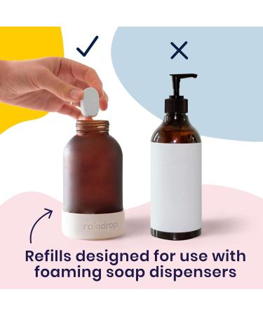 Raindrop Sustainable Hand Soap Refills - 4x Plastic-Free Foaming Lychee and Rose - Buy Online on GoSupps.com