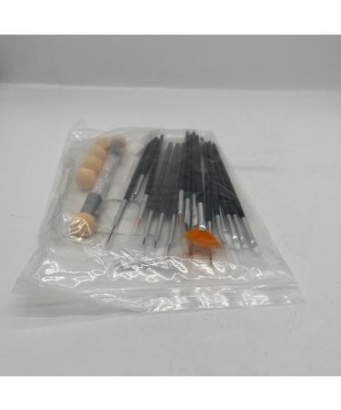 Anyases 23-Piece Nail Art Design Set - 18 Nail Brushes Double Head Sponge Stick & 4 Replacements - Perfect for Professional Nail Designs - Buy Online on GoSupps.com