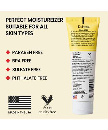 Dr. Hess Skin Moisturizer for Bed Sore Prone & Dry Skin, All Natural with Lanolin, Olive Oil, Jojoba Oil & Beeswax, Paraben & Sulfate Free, Hydrating Body & Face Cream, 4 oz For Bed Sore Prone Skin - Buy Online on GoSupps.com