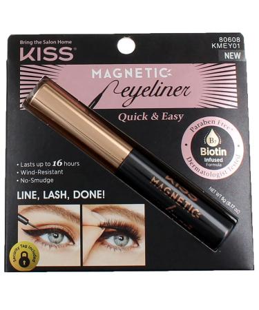 Kiss Magnetic Eyeliner Black 0.17oz (Pack of 2) - Long-lasting Formula - Easy to Apply - Buy Online on GoSupps.com