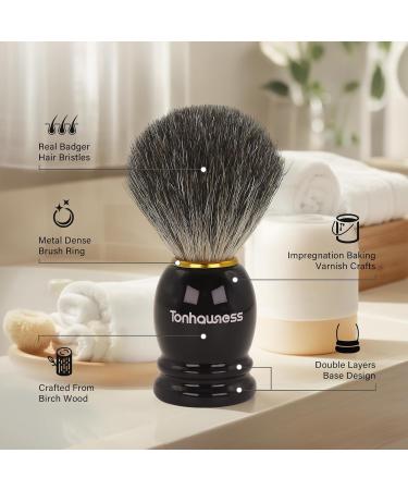 Premium 4-in-1 Shaving Brush Kit for Men | Badger Hair Brush Stainless Steel Bowl Stand & Soap | Perfect Gift Set - Buy Online on GoSupps.com
