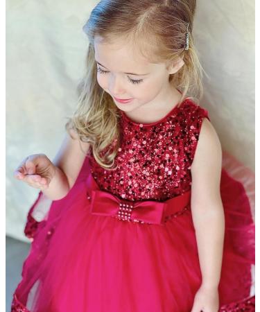 Miipat Wine Tulle Sequin Princess Dress for Toddler Girl (3-4 Years - Buy Online on GoSupps.com