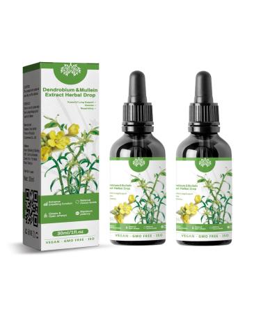 RCSCBC 2023years Dendrobium & Mullein Extract Herbal Drops Powerful Lung Support Dendrobium & Mullein Extract Herbal Drops Herbal Care Essence (2pcs)