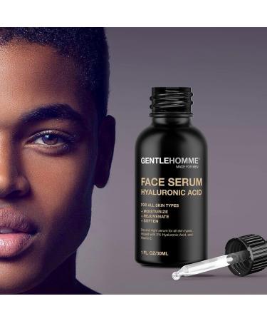 Hyaluronic Acid Day & Night Facial Serum for Men | Vitamin E | All Skin Types | 1 Oz - Unscented - Buy Online on GoSupps.com