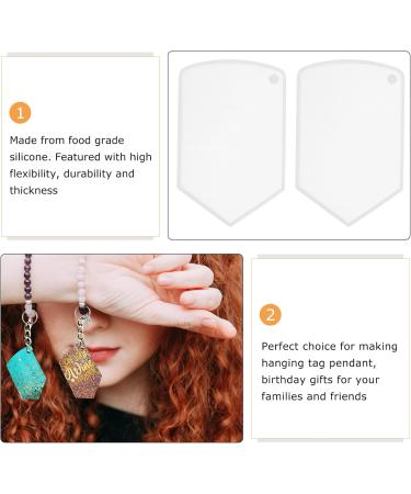COHEALI 4 Pcs Pendant Mold Keychain for Crafts Hanging Tag Pet Tag Pendant Charms Silicone Mold Fudge Epoxy Whitex2pcs 5.1X7.8CMx2pcs - Buy Online on GoSupps.com