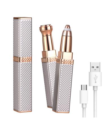 Eyebrow Razor,Facial Hair Removal for Women,2 in 1 Rechargeable Eyebrow Trimmer,Painless face Razor with Built-in LED Light,Facial Razor for Face Lips Nose Facial Hair Removal for Women