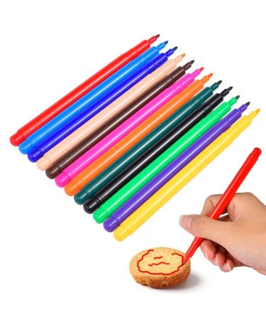 Icing Writer-12 Colors Edible Gourmet Water Cake Drawing Colors Icing Pencil Color | Cookie Decorating Color Pencil Food Grade Gourmet Pens for Coloring Writing Outlines | 6.96 Inches Long