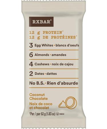 RXBAR Vanilla Almond Protein Bar 12 x 52 g & Protein Bar Coconut Chocolate 12x52g (Pack of 12) Protein+ Protein Bar Coconut Chocolate - Buy Online on GoSupps.com