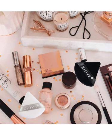 ZHIYE 4pcs Black Triangle Powder Puffs | Reusable Face Makeup Puffs | Dual-Use Makeup Sponge for BB CC Cream Liquid Foundation - Buy Online on GoSupps.com
