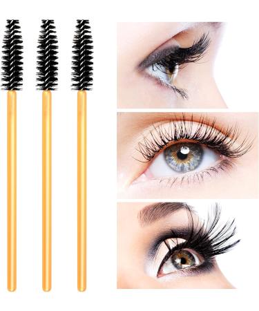 AIBAOBAO 100Pcs Disposable Black-Gold Mascara Wands - Eyelash & Eyebrow Brushes for Castor Oil Application - Buy Online on GoSupps.com