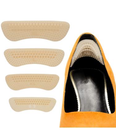 4 pairs of heel cushions heel cushions for too large shoes silicone heel protection self -adhesive shoe inserts insole for high heels sneakers (skin color)