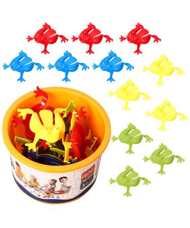 12 pcs jump frog toy jump flip frog game with bucket plastic jump frogs colorful funny crazy frog for young girls
