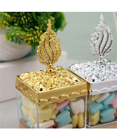 lxuebaix 12pieces Square Candy Box Multifunction Clear Plastic Household for Wedding Birthday New Year Party Decoration Candy Box Silver - Buy Online on GoSupps.com
