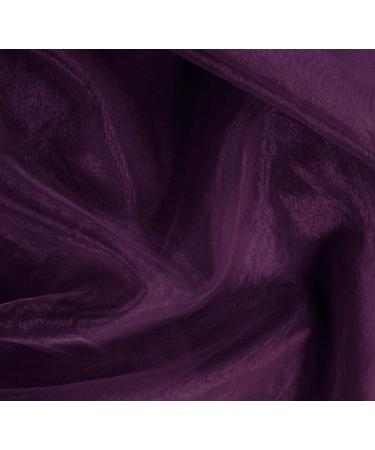 MDS Pack of 5 Yard Bridal Solid Sheer Organza Fabric Bolt for Wedding Dress Fashion Crafts Decorations Silky Shiny Organza 44 - Dark Purple 5 YARD Dark Purple