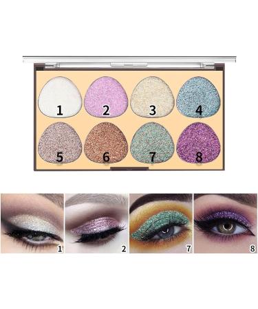 Eyeshadow Palette - 8 Colors Shimmer Eye Shadow Eye Shadow Powder Makeup Pallet Highly Pigmented Ultra Shimmer Fovolat M1 - Buy Online on GoSupps.com