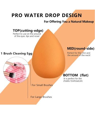 Rose Golden 14-Piece Makeup Brush Set with Blender Sponge and Cleaner - Cruelty-Free Synthetic Kabuki Brushes for Foundation, Powder, Blush, Eyeshadow - Premium Brochas De Maquillaje - Buy Online on GoSupps.com