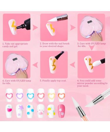 3D Gel for Nails TopDirect: 12 Colours Builder & Sculpture Gel Set with Silicone Brushes, Mirror Powder, Stencils - DIY Manicure Kit - Buy Online on GoSupps.com