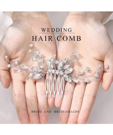 Jakawin Bride Wedding Hair Comb Crystal Silver Rhinestone Headpiece HC113 - Bridal Hair Accessories for Women/Girls - Buy Online on GoSupps.com