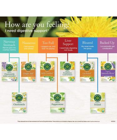 Organic Chamomile Herbal Tea - Caffeine Free | Traditional Medicinals - 16 Wrapped Bags - Buy Online on GoSupps.com