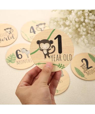 7pcs Wooden Baby Milestone Cards | Double Sided Newborn Announcement Sign | Baby Shower Photo Props - Buy Online on GoSupps.com