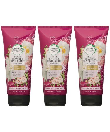 Herbal Essences Pure Strawberry & Mint After Shampoo - 90% Natural Paraben-Free Dye-Free Silicone-Free | 200ml x3 - International Shipping Available - Buy Online on GoSupps.com