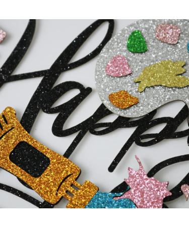 LVEUD Happy Birthday Cake Topper Painting Theme Artist Happy Birthday Cake Topper Drawing Board Happy Birthday Cake Topper - Buy Online on GoSupps.com