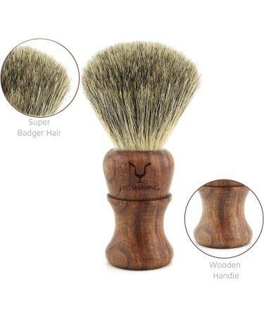 JAG Shaving Set - Sustainable 3-Part Wood Razor Set with Brush Stand & Leather Bag | Eco-Friendly Shaving Solutions - Buy Online on GoSupps.com