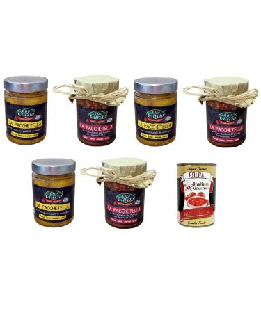 Italian Gourmet E.R. Ciro Curcio THE PACKAGE Lot of 3 Yellow Mountain Tomatoes 370 ml 3 Piennolo del Vesuvio DOP Tomatoes 370 ml + Italian Gourmet Pulp 400 g