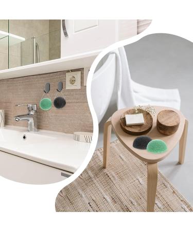 Sibba 2Pcs Natural Konjac Facial Sponges - Gentle Exfoliating Cleansing Sponge for Face and Body - Cleaning Puff Scrubber for Men, Women, Babies - Shower Bath SPA - Black & Green - Buy Online on GoSupps.com