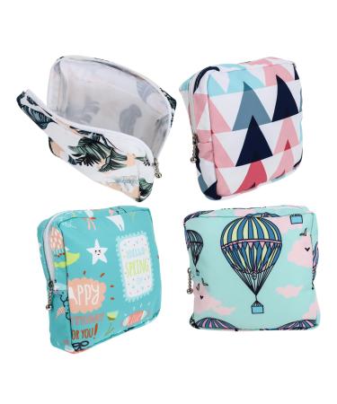 Healifty 4pcs Sanitary Napkin Storage Bag Cotton Makeup Bag Handbag Stand Mini Coin Purse Sanitary Pad Bags Travel Menstrual Pad Storage Outdoor Sanitary Towel Pouch Nursing Pad Pouch Pouch