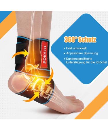 Pokatu Ankle Bandage | Adjustable Foot Support for Men & Women | Stabilize Your Ankle for Tennis Football & Running - Buy Online on GoSupps.com